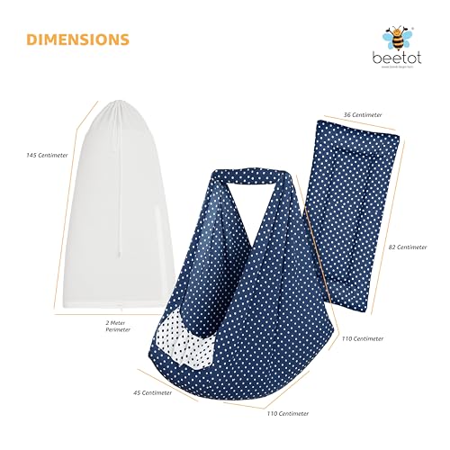 Image of Baby Cradle Set Swing /Jhula (Thottil Cloth, Palna, Dolna) | Hanging Cradle Cloth with Removable Bed and Mosquito Net | Up to 15 kg | CRA-Navy DOT