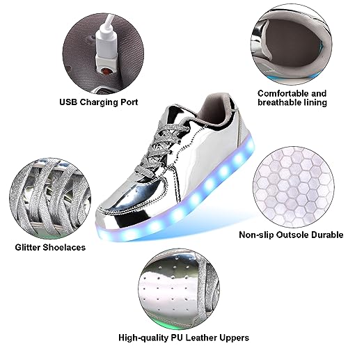 Image of Light Up Shoes Men Women LED Shoes USB Charging Adult High Top LED Sneakers Glow in The Dark Footwear for Dancing Party Festivals Festivals