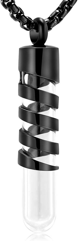 Clear Glass Tube Cremation Urn Jewelry Ashes Holder Necklace Keepsake Memorial Pendant Including Box/Fill Kits