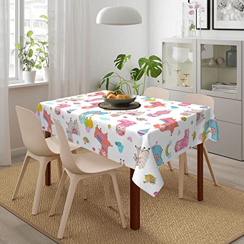 Alpaca Table Cloth Waterproof Rectangle Tablecloth Washable Party Table Cover 54X 72 Inch For Celebration Holiday Camping Picnic Fall Decorations For Home #TOP1