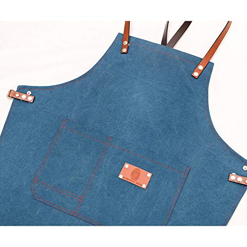 wsxcfyjh Delantal Cocina Baberos Delantal De Mezclilla De Moda De Lona Ropa De Trabajo De Barista Tienda De Uñas… - Imagen 5