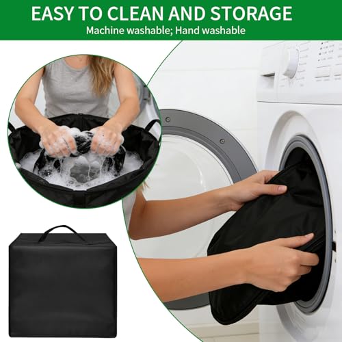 Image of Air Fryer Dust Cover for Cosori 9-in-1 TurboBlaze Air Fryer 6 Qt, 13 inchDx10.62 inchWx11.80 inchH, Reusable 600D Nylon w / 12m Aluminum Foil Cover, Heavy Duty, Heat Resistant, Waterproof, Dustproof