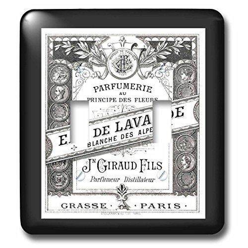 Paris étiquette de parfum déco salon avec la plaque double interrupteur à bascule 3dRose