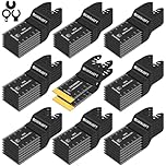 EXKRAEFT 50 PCS Multi Tool Blade, Professional Universal Titanium Oscillating Saw Blades for Metal Nails, Wood and Plastic, Multi Tool Accessories Fit Dewalt Milwaukee Ryobi Rockwell Fein