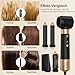 6 in 1 Warmluftbürste & Styler Set, 1000 W Föhnbürste mit abnehmbaren Aufsätzen, Professionelle Heißluftbürste für Volumen, Locken, Glätten & Trocknen