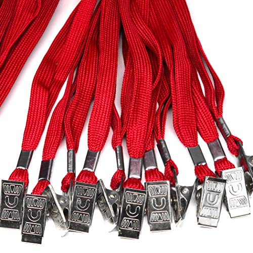 Badge Lanyards Neck Bulk Cruise Lanyards Lanyard With Clip For Id Card Name Tags Badge Holders (Red, 100 Pack) #TOP1