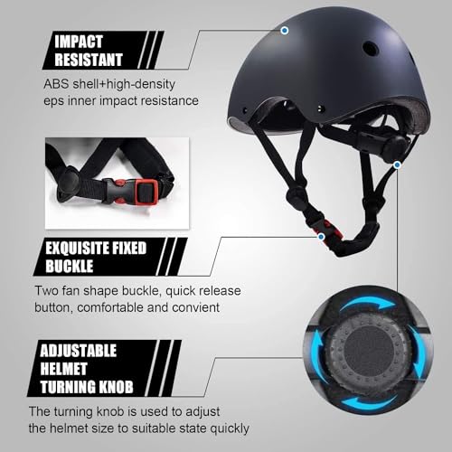 Image of Adjustable Helmet for Ages 3-16 Kids Toddler Boys Girls Youth,Protective Gear with Elbow Knee Wrist Pads for Multi-Sports Skateboarding Bike Riding Scooter Inline skatings Longboard Roller Skate