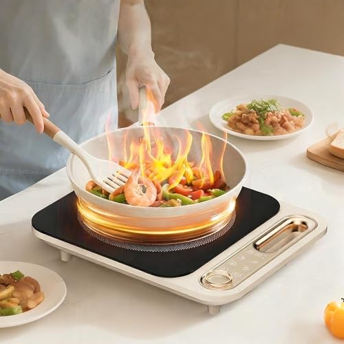 3500W Portable Infrared Cooker Dual Heating Single Burner Electric Hob with Touch Screen and Knob Control Timer & Keep Warm Function Large Heating Panel Suitable for All Cookware