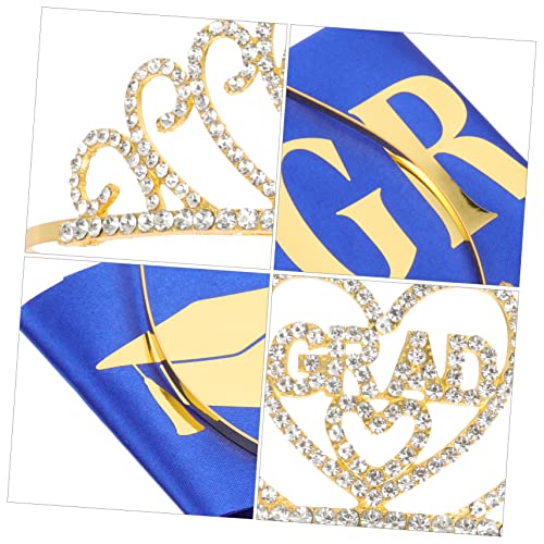 PRETYZOOM 5 sets 2023 Princess Party Supplies Glittered Supply Graduation for Satin Crown Graduates