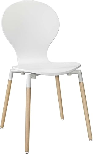 Modway Path - Silla moderna de cocina y comedor de mediados de siglo en color blanco Modway Path - Silla moderna de cocina y comedor de mediados de siglo en color blanco