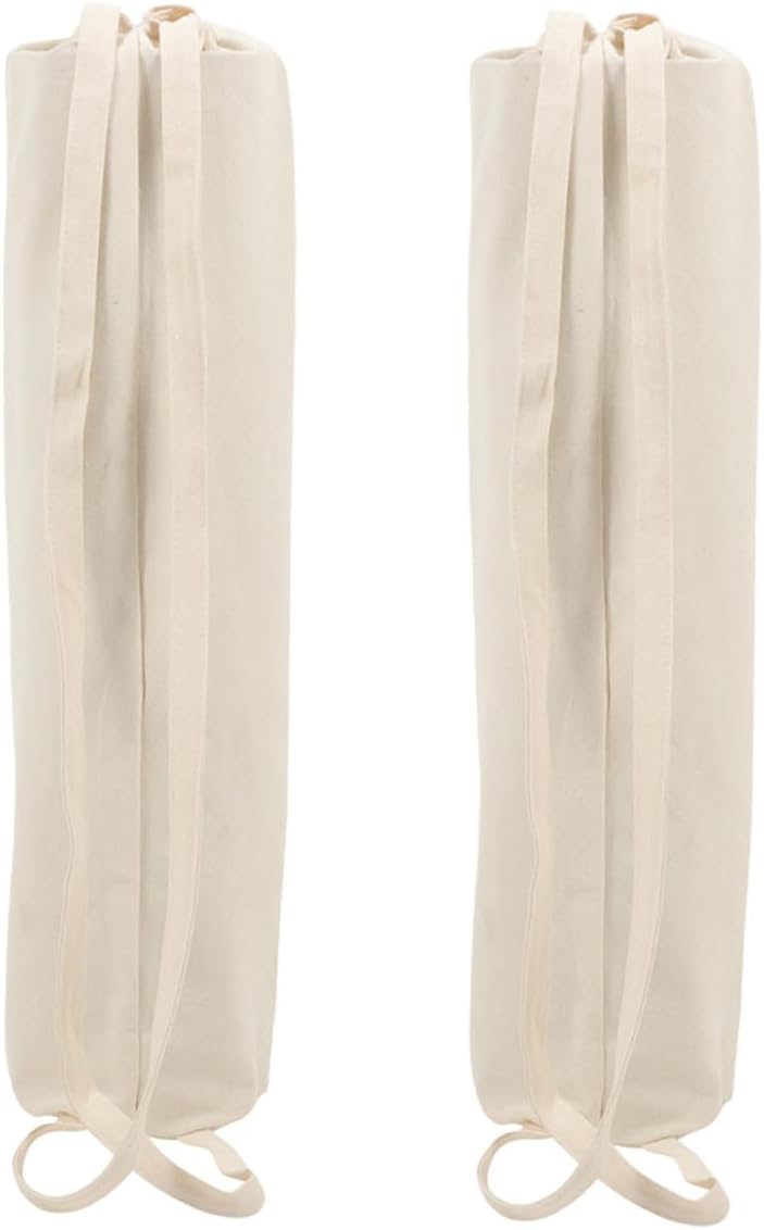 PartyKindom 2 Pcs Yoga Mat Storage Bags with Drawstring and Shoulder Straps, Large Capacity Cotton Yoga Mat Backpack for Women, Sports Fitness Pouch with Multiple Pockets for Travel and Gym