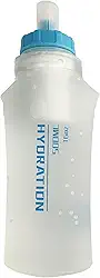 Frasco macio dobrável com filtro – garrafa de água leve – 500 ml para corrida em trilha, caminhadas, viagens, ciclismo e pesca; sem BPA (branco transparente)