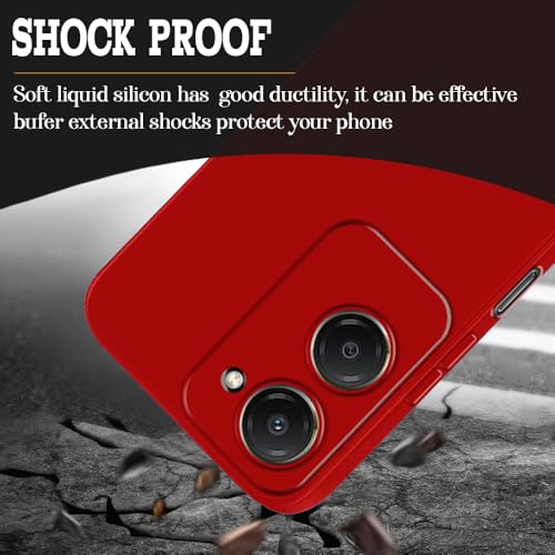 Image of Back Cover for iQOO Z9 Lite 5G | Full Camera Protection | Premium Liquid Silicon Case | Flexible Bumper Case for iQOO Z9 Lite 5G (Red)