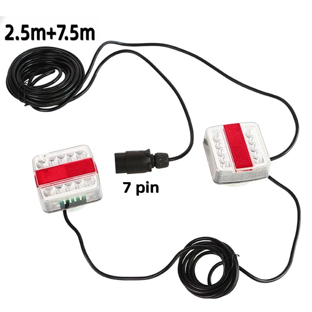 1 Juego de luz trasera remolque combinación 12V 7,5 m + 2, pines lámpara placa matrícula freno Universal