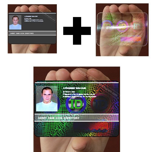 Amazon.com: 25 ID Cards Security Hologram Overlay Stickers with Micro  Secure Technology and Extra Security Futures SHID-05 
