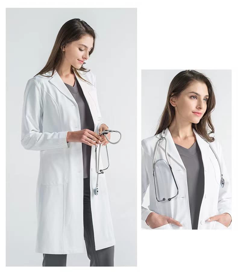 Personalized Embroidered Lab Coat for Men, Custom Name White Lab Coat, Long Sleeve Lab Coat Doctor Outfit for Men Women