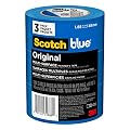 Scotch Painter's Tape Original Multi-Surface Painter's Tape, 1.88 Inches x 60 Yards, 3 Rolls, Blue, Paint Tape Protects Surfaces and Removes Easily, Multi-Surface Painting Tape for Indoor and Outdoor Use