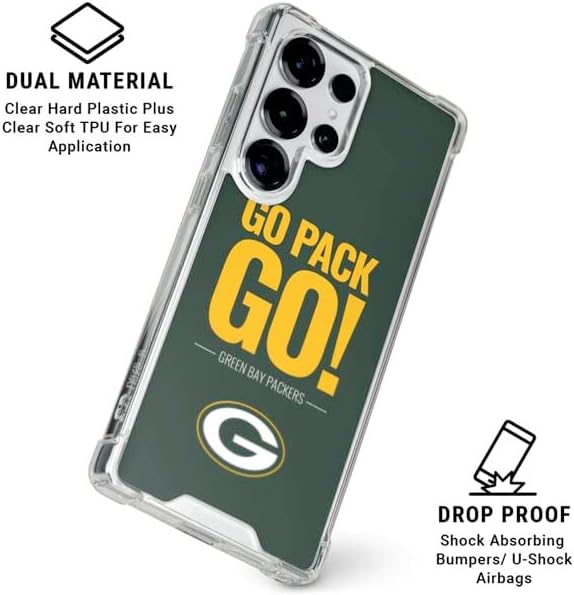 Skinit Clear Phone Case Compatible with Galaxy S25 Ultra - Officially Licensed NFL Green Bay Packers Team Motto Design