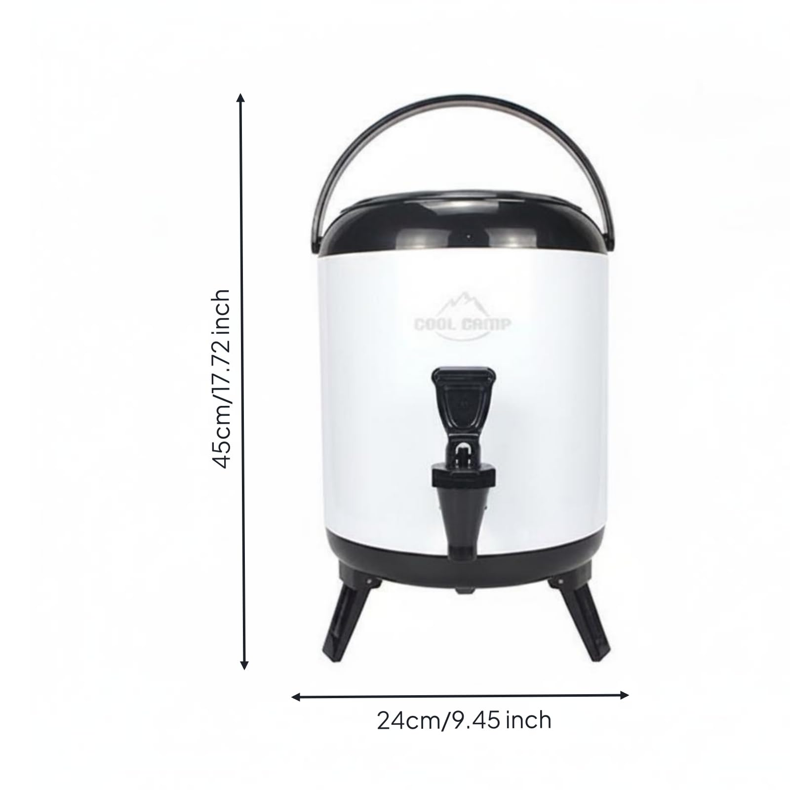 Bidón Aislado con Grifo Resistente Barril Térmico Portátil Tapa Ajustable Garrafa Térmica para Campistas, Exterior