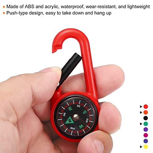 Patikil Keychain Compass, 4 In 1 Set Pocket Camping Compass With Buckle For Outdoor Hiking Hunting Travelling Party Favors, Multicolored #TOP3