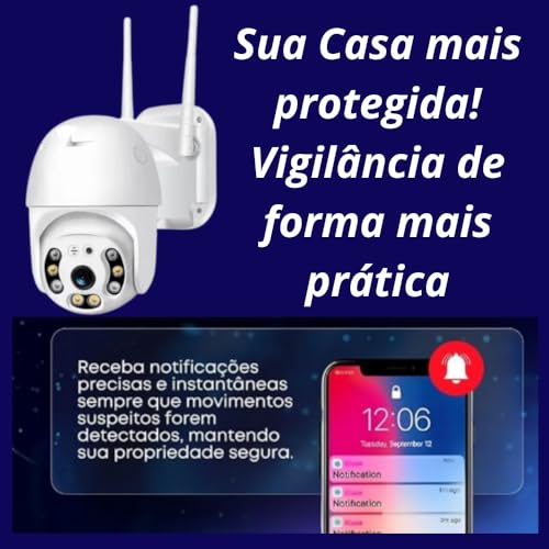 Câmera de Segurança WiFi Full Hd 1080p Visão Noturna (Infravermelho), Sensor de Movimento Prova Dágu