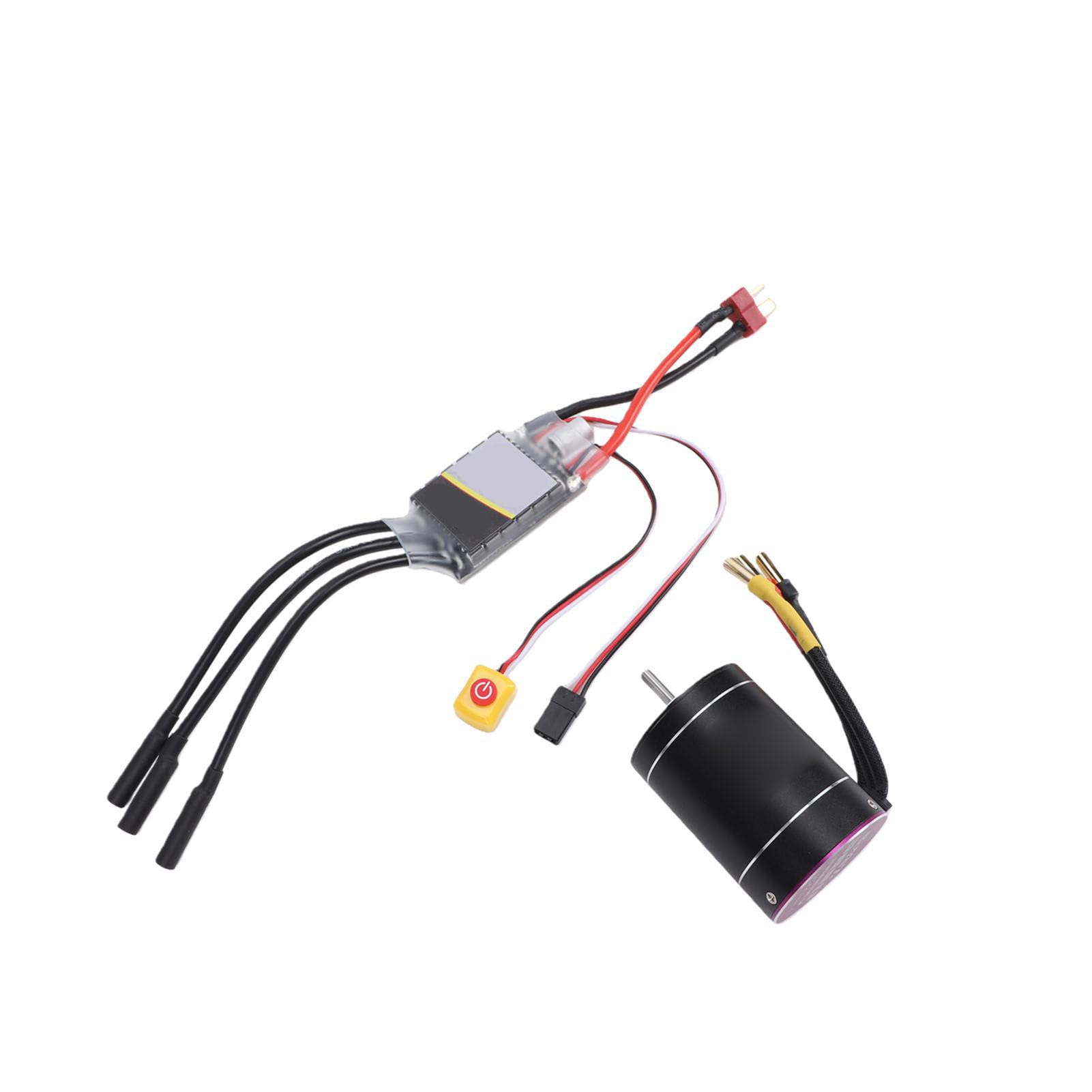 Keenso Bezszczotkowy Silnik ESC Combo 2600KV 75A Zestaw z Aluminiowym Radiatorem 6061 T6 2 do 3S Kompatybilny z 1/10 1/8 RC Samochody łodzie Wyścigi Aktualizacja