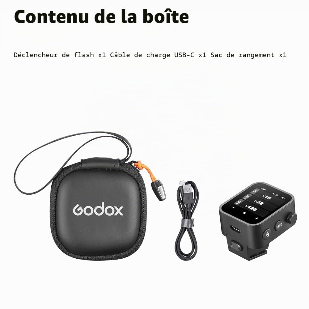 Godox X3-C Touch Screen TTL Wireless Flash Trigger with TCM Conversion, Built-in 3.7V 850mAh Li-ION Battery, 7 Days Standby for Canon Cameras(Godox X3-C)
