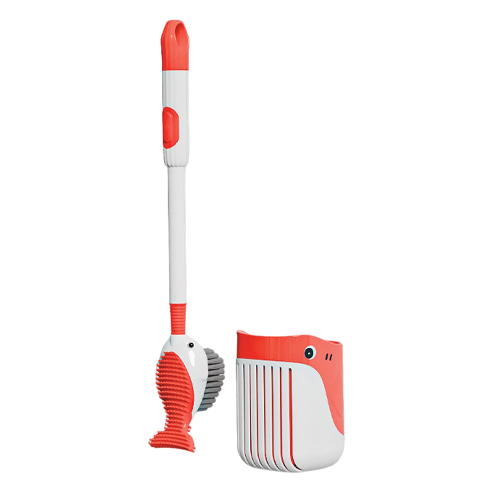 Wilitto Red Diving Whale Toilet Brush With Spray Silicone Bathroom Toilet Brush And Wall Holder Set, Silicone Scrubbers Brush Head Toilet Cleaning Scrubber Brush Wall Toilet Accessories