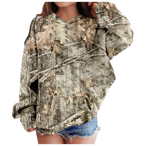 Girls Camo Hoodie Sweatshirts for Girls Toddler & Kids Camouflage Print Little Girl's Pullover Sweaters