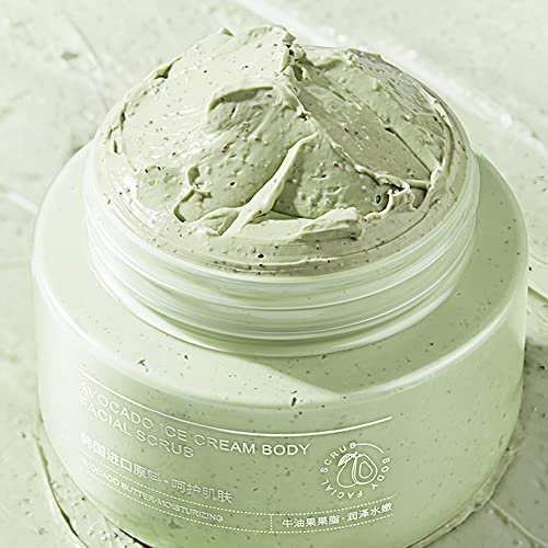 Avocado Ice Cream Body Facial Scrub - Natural Exfoliating Body Scrub & Face Scrub - Avocado Face Exfoliator Sugar Scrub - Exfoliating Face Wash- Non-Greasy Face Exfoliant Su-003 #TOP1