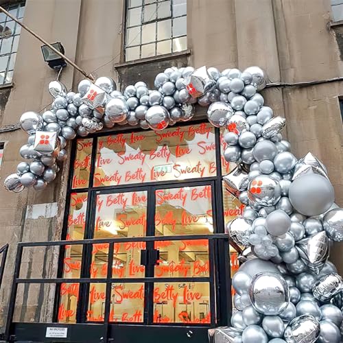 partywoo metallic silver balloons 50 pcs 12 inch silver metallic balloons silver balloons for balloon garland or arch as wedding decorations birthday decorations party decorations silver-g102