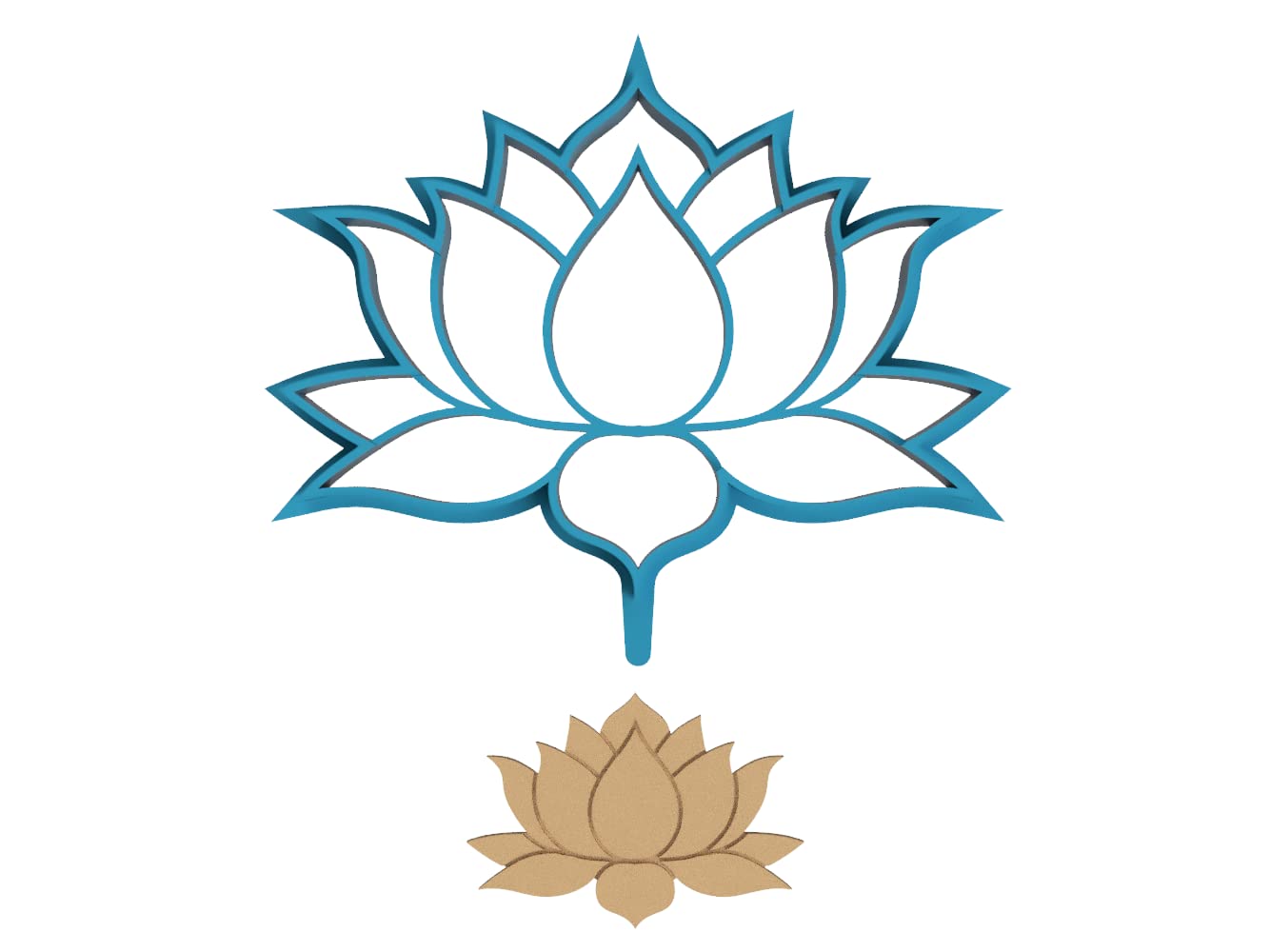 Lotus Flower - Cookie Cutter/Sugar Cookie/Fondant/Clay (0067)