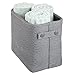 mDesign Cesta de tela con forro y diseño estructurado – Ideal como cesto para baño o como organizador de cosméticos – Práctico organizador de baño de tejido de algodón con asas – gris
