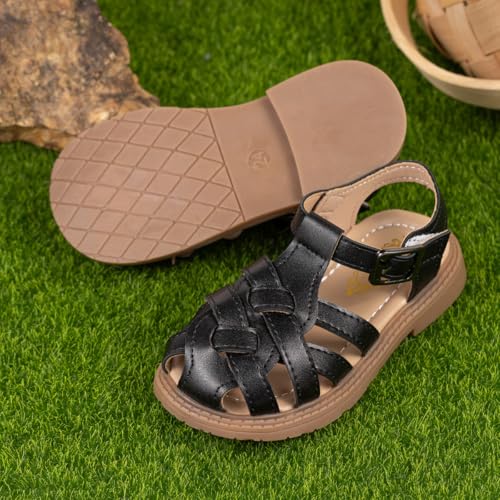 Image of Boys Girls Sandals Open Toe Breathable Princess Non-Slip Flats Summer Beach Lightweight Rubber Sole Sandals (Toddler /Little Kid)