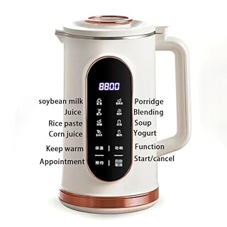 Macchina Per Latte Vegetale Multifunzionale con Pulizia Automatica e Cronometraggio - Fatto in Casa Senza Lattosio Per Avena, Soia