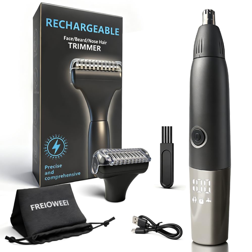 2026 New Upgrade Mens Nose and Ear Trimmer with LED Display Rechargeable Nose Hair Trimmer for Men Eyebrow