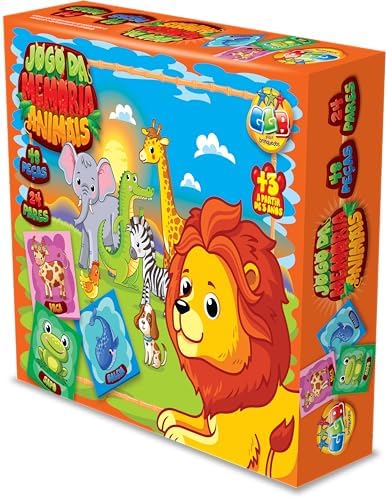 GGB Plast Brinquedos - Jogo de Memória Animais da Selva 48 Peças ...