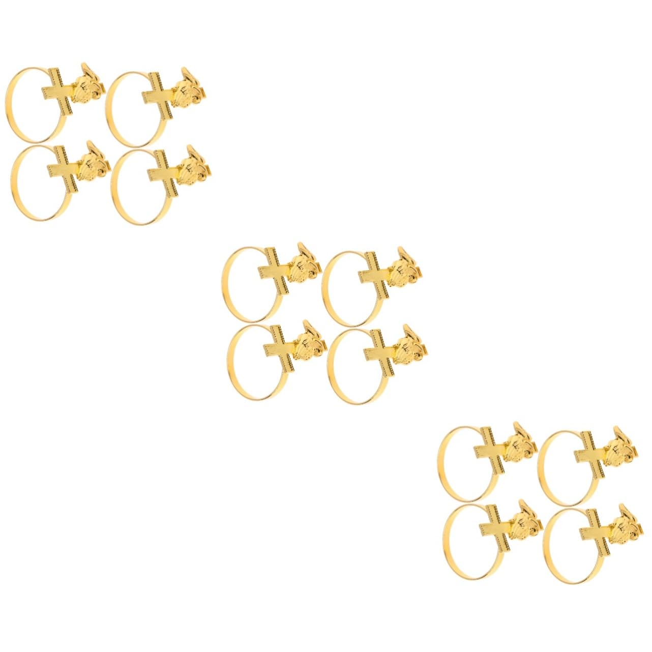 MAGICLULU 3 Set Portatovagliolo A Croce Portatovaglioli Anello Portatovagliolo Compleanno Rustico Anelli Cena Decorazioni Da Tavolo Decorazione Della Tavola Da Pranzo Lega Golden 4 Pezzi*3