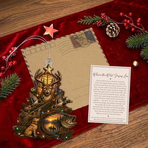 Image of Deer Hunting Christmas Ornament 2026, Fishing Tree Ornament, Rustic Wildlife Decor, Deer Hunter Gift, Cabin Holiday Keepsake