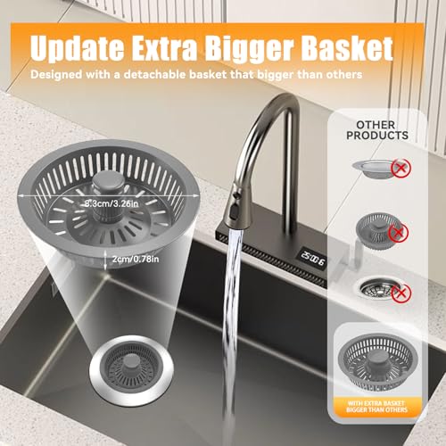 Colador con tapón para fregadero 3 en 1 acero inoxidable miniatura 6