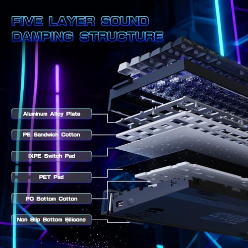 Image of xATTACK SHARK R85 HE Rapid Trigger Keyboard Magnetic Switch with Custom Lightbox, 75% Wired Mechanical Keyboard, 8KHz Polling Rate, 0.005mm RT Accuracy, Support RT /Snap Tap /DKS /MT /TGL (Moonlit Night)