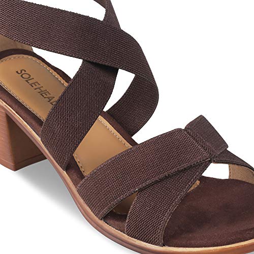 Image of SOLE HEAD Brown Heels Women Sandal