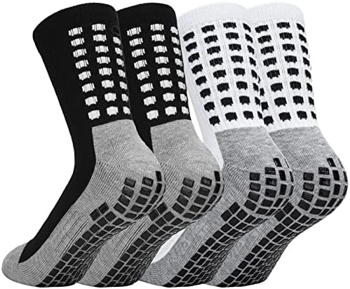 XINRUI Anti Slip Football Socks, Soccer Socks Anti Blister Breathable Athleticeletic Football Basketball Hockey Socks with Sports Grip Rubber Dots for Men, Women, Teenagerser and Footballers