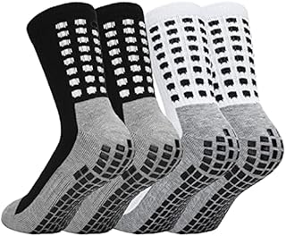 XINRUI Anti Slip Football Socks, Soccer Socks Anti Blister Breathable Athleticeletic Football Basketball Hockey Socks with Sports Grip Rubber Dots for Men, Women, Teenagerser and Footballers