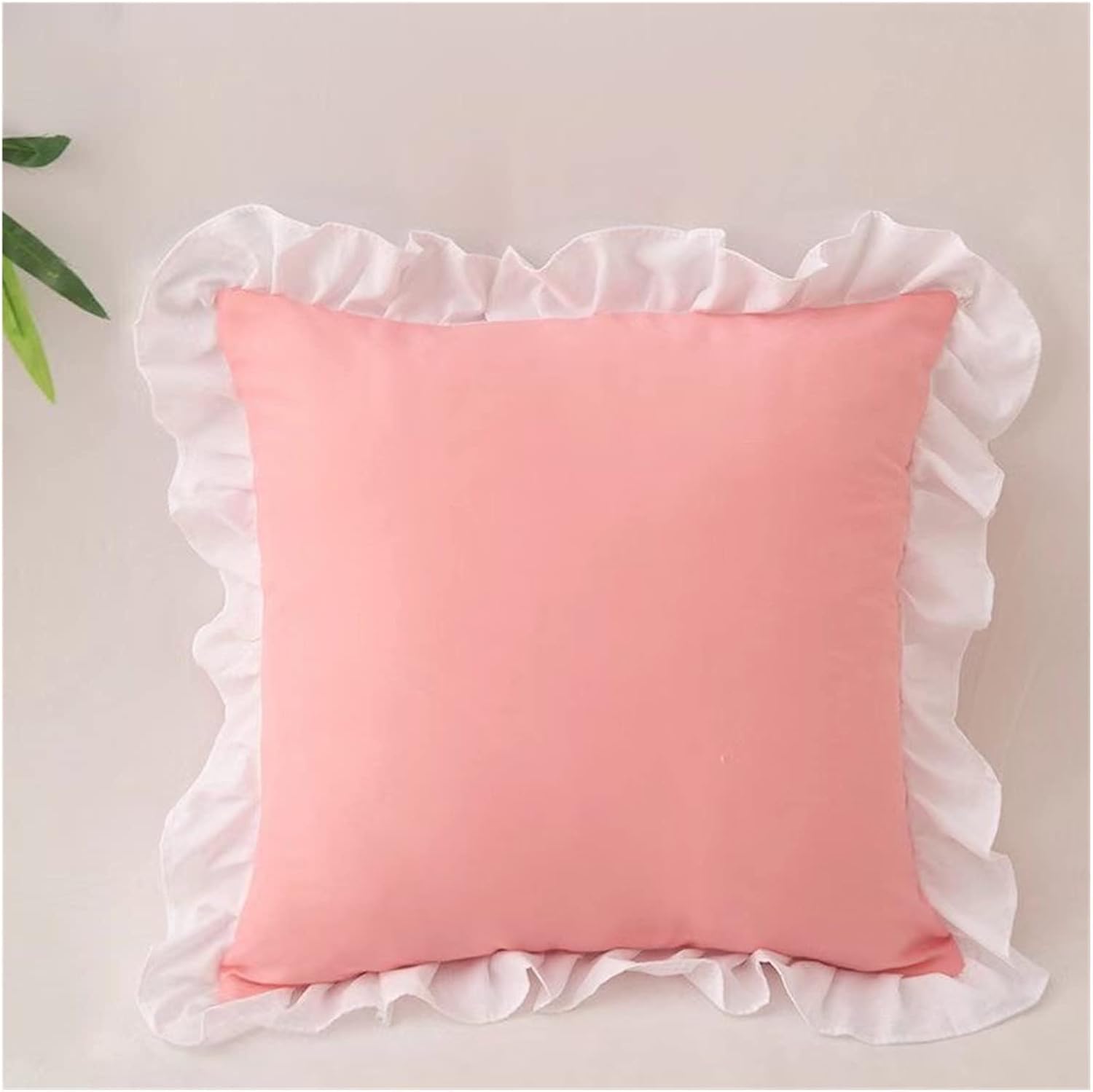 Solid Pillowcase for Sofa Cushion Cover with Ruffles Home Decor Office Bed Pillow Covers