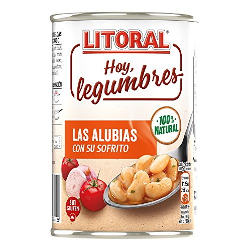 LITORAL Hoy Legumbres Alubias con su sofrito, Plato Preparado Sin Gluten