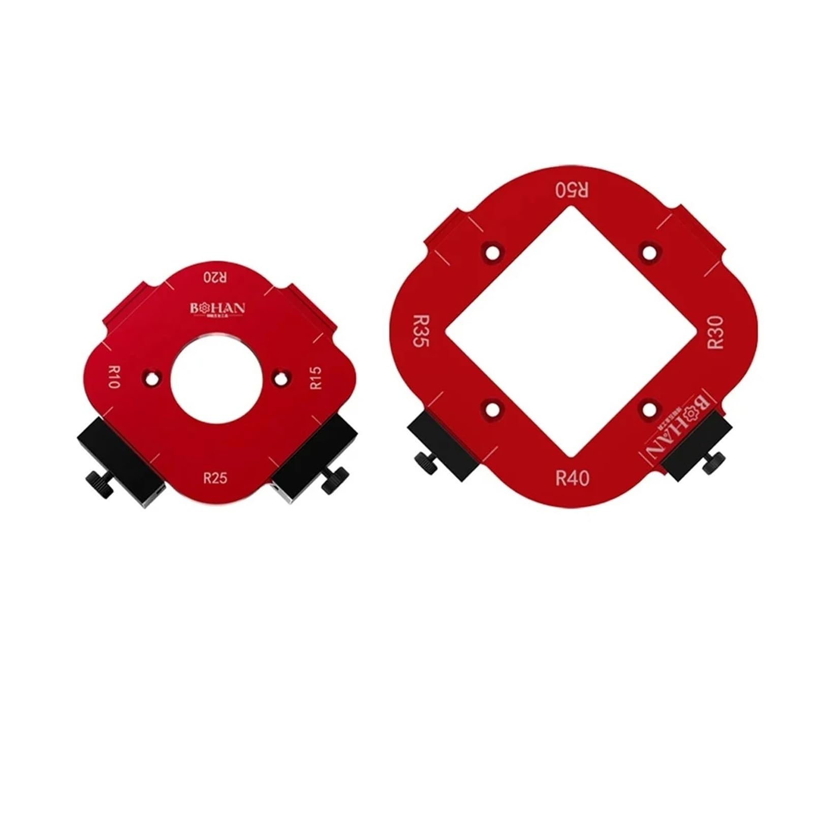 4in1 Woodworking Router Arcs Angle Positioning Template Corner Radius Routers R10-R50 Radius Jig Woodworking Positioning Tool(2Pcs)