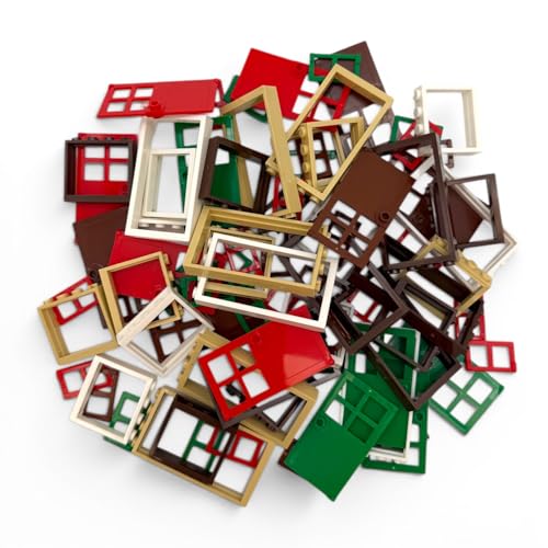 Q-Bricks Accessori per mattoni da costruzione 84 pezzi – Porte e Finestre Set – Casa & Agriturismo – Compatibile con tutte le marche principali