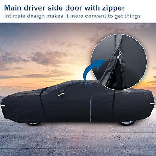 For C8 Full Car Cover With Soft Cotton Lining All Weather, Outdoor Car Covers 210T Windproof Heavy Duty Waterproof For 2020-2022 Chevy Corvette C8 Stingray, Z51(Not For Z06 And 2023) #TOP3