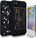 TORU CX PRO Case for iPhone SE 2016 / 5S / 5, with Card Holder | Slim Protective Shockproof Heavy Duty Cover with Hidden Credit Cards Wallet Flip Slot Compartment Kickstand | Include Mirror - Flowers